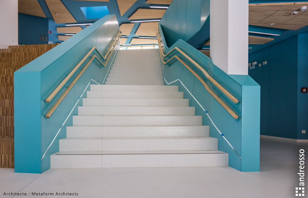 Escalier en terrazzo prefabriqué