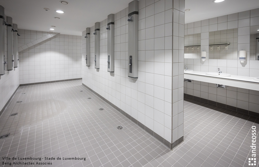 espace douche stade de luxembourg carrelage